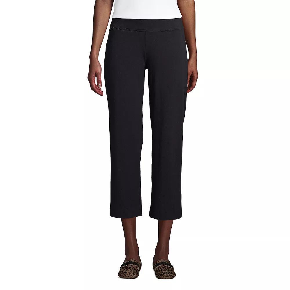 Women's Lands' End Starfish Straight-Leg Pull-On Crop Pants, Size: Small Tall, Black Product Image