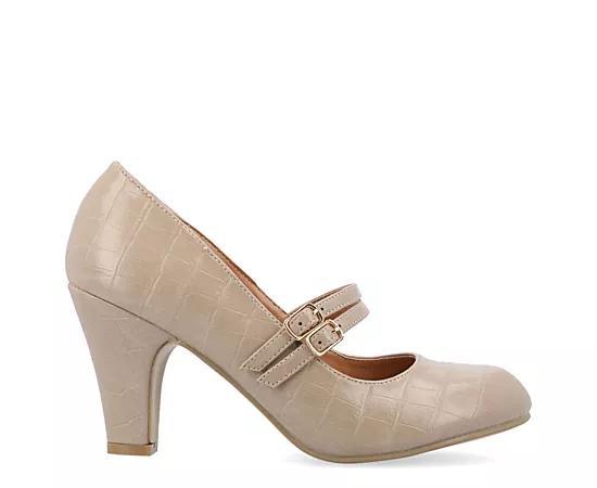 Journee Windy Womens Mary Jane High Heels Brown Product Image