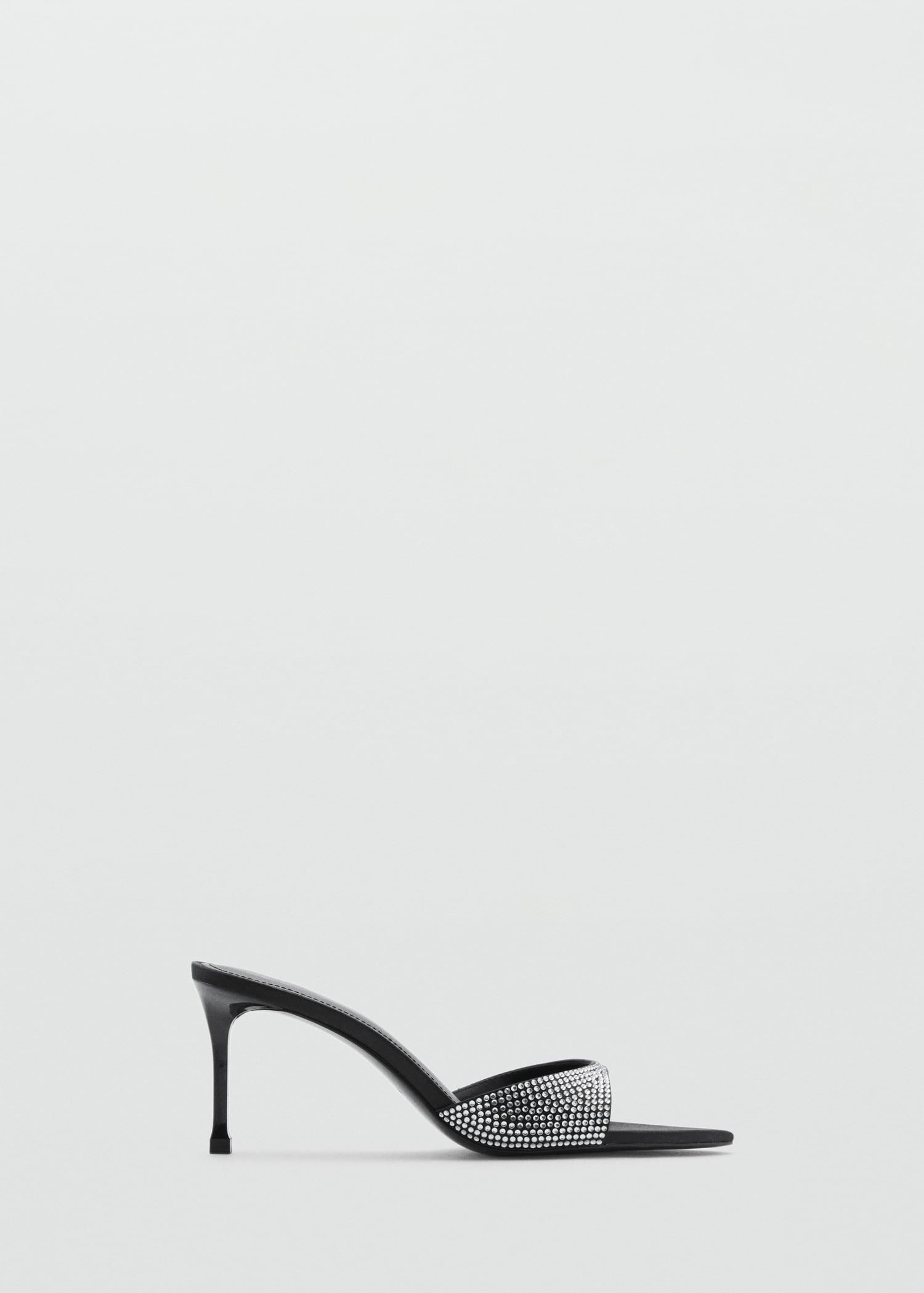 Rhinestone heeled slingback sandal - Women | MANGO USA Product Image