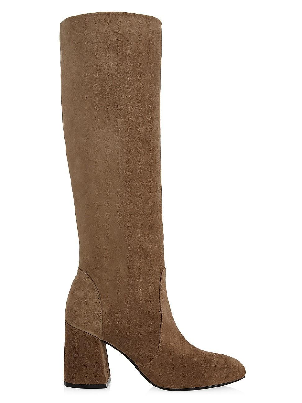 Schutz Womens Maryana Croc-Embossed Block Heel Pointed-Toe Tall Boots Product Image