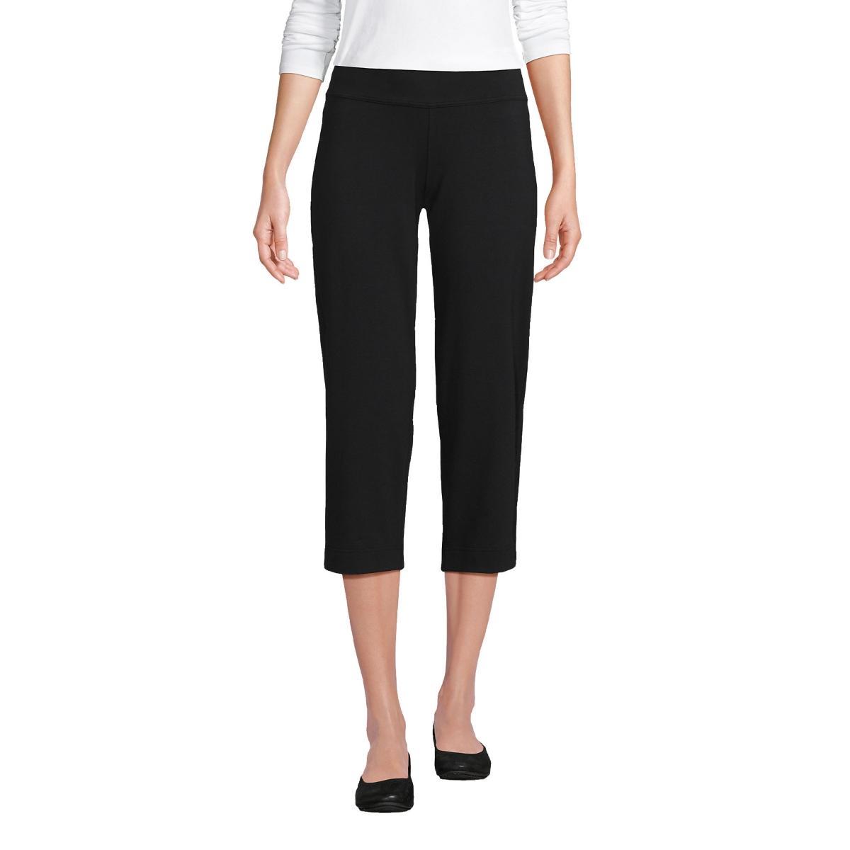 Women's Lands' End Starfish Straight-Leg Pull-On Crop Pants, Size: Small Tall, Black Product Image