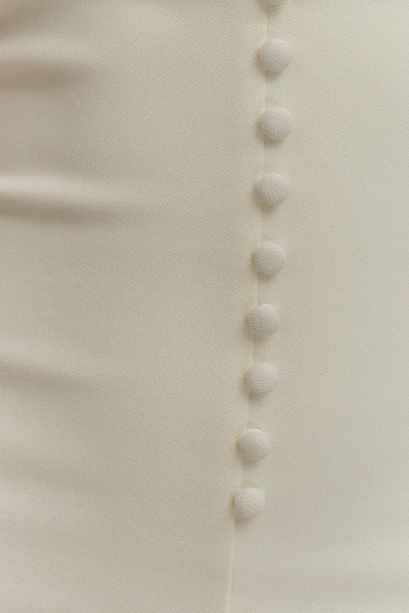 Annita Crepe Halter Midi Dress - Ivory Product Image