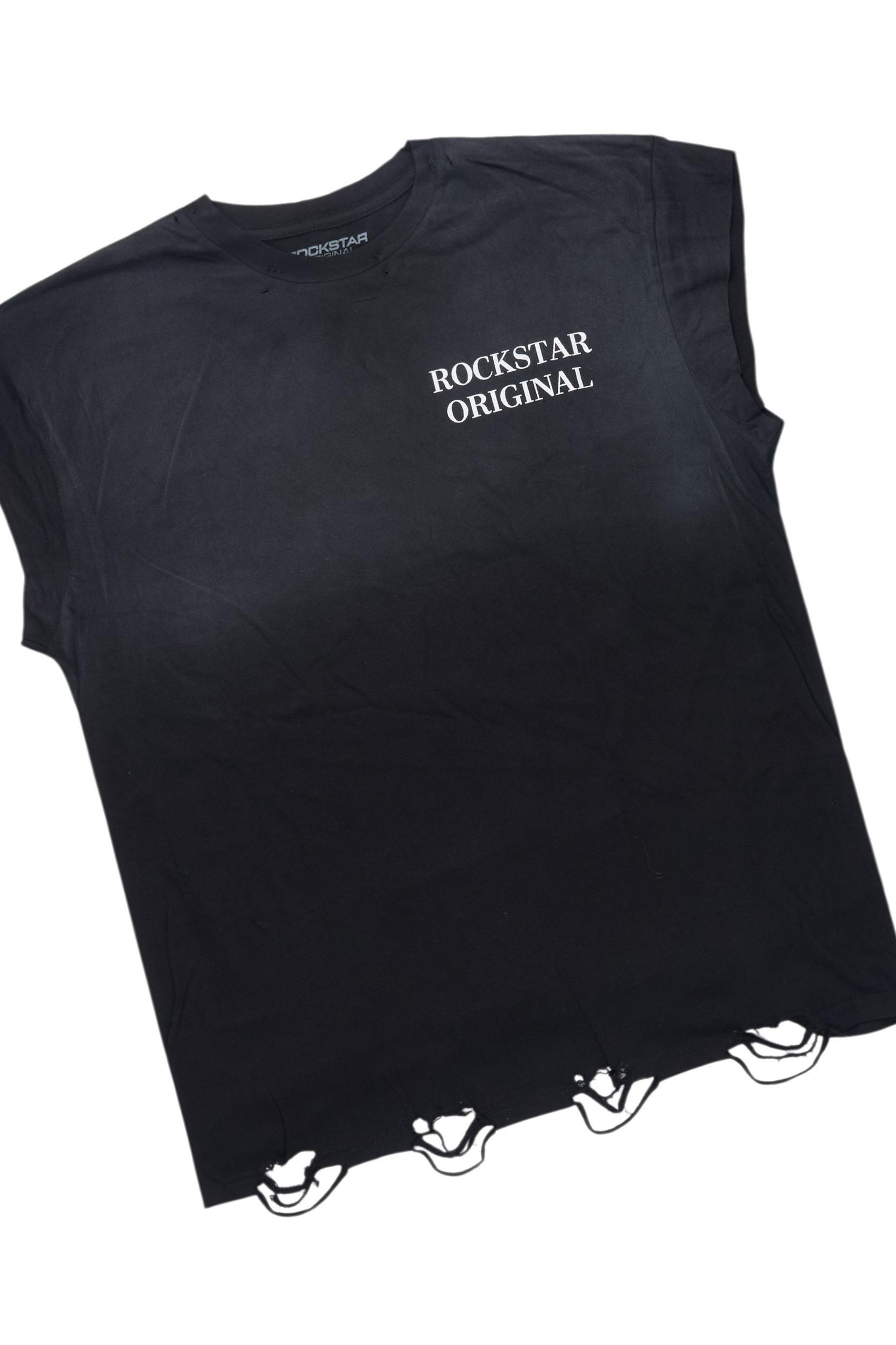 Drako Black Muscle Tee/Denim Jort Set Male Product Image