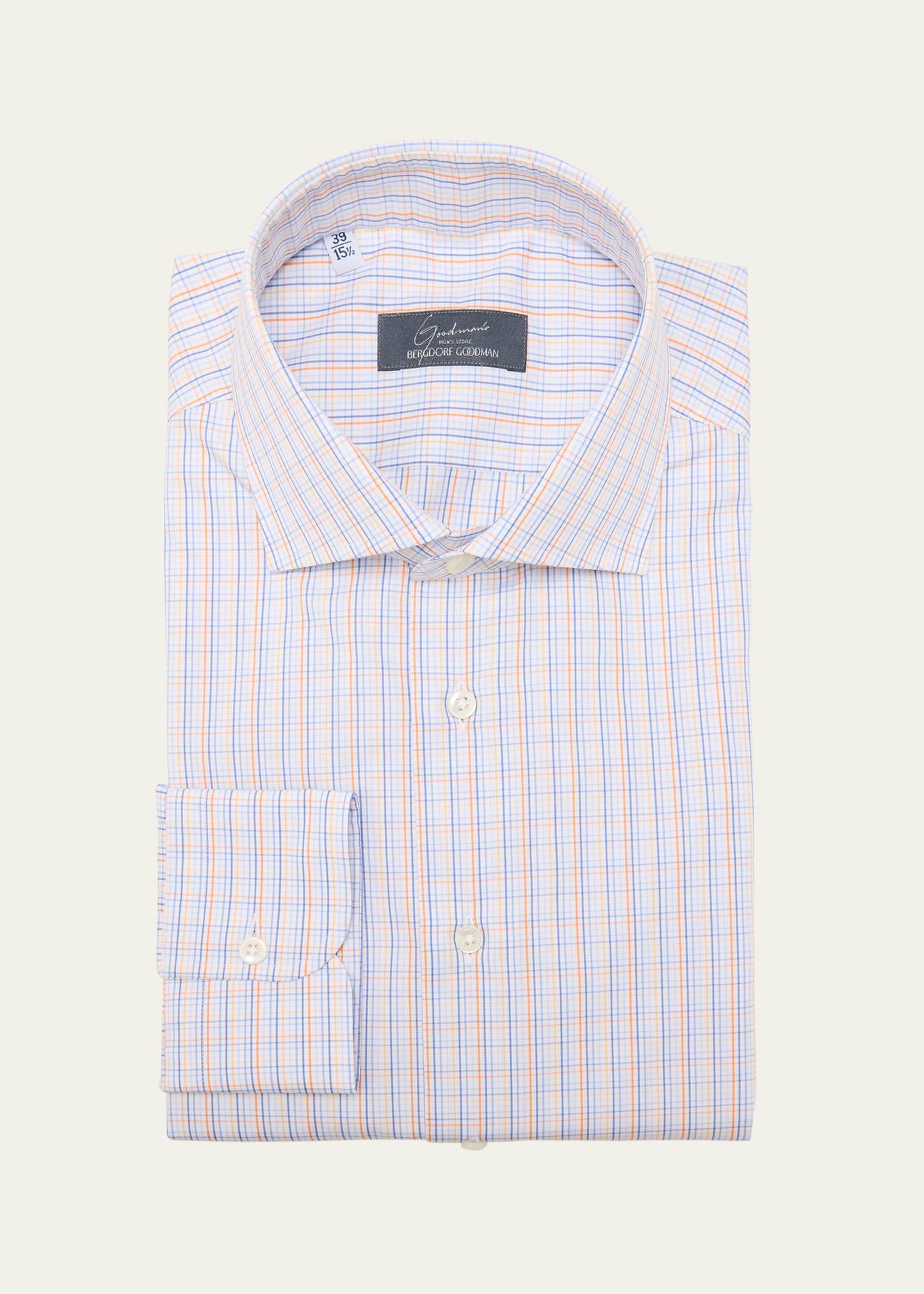 Mens Cotton Graph Check Dress Shirt Product Image