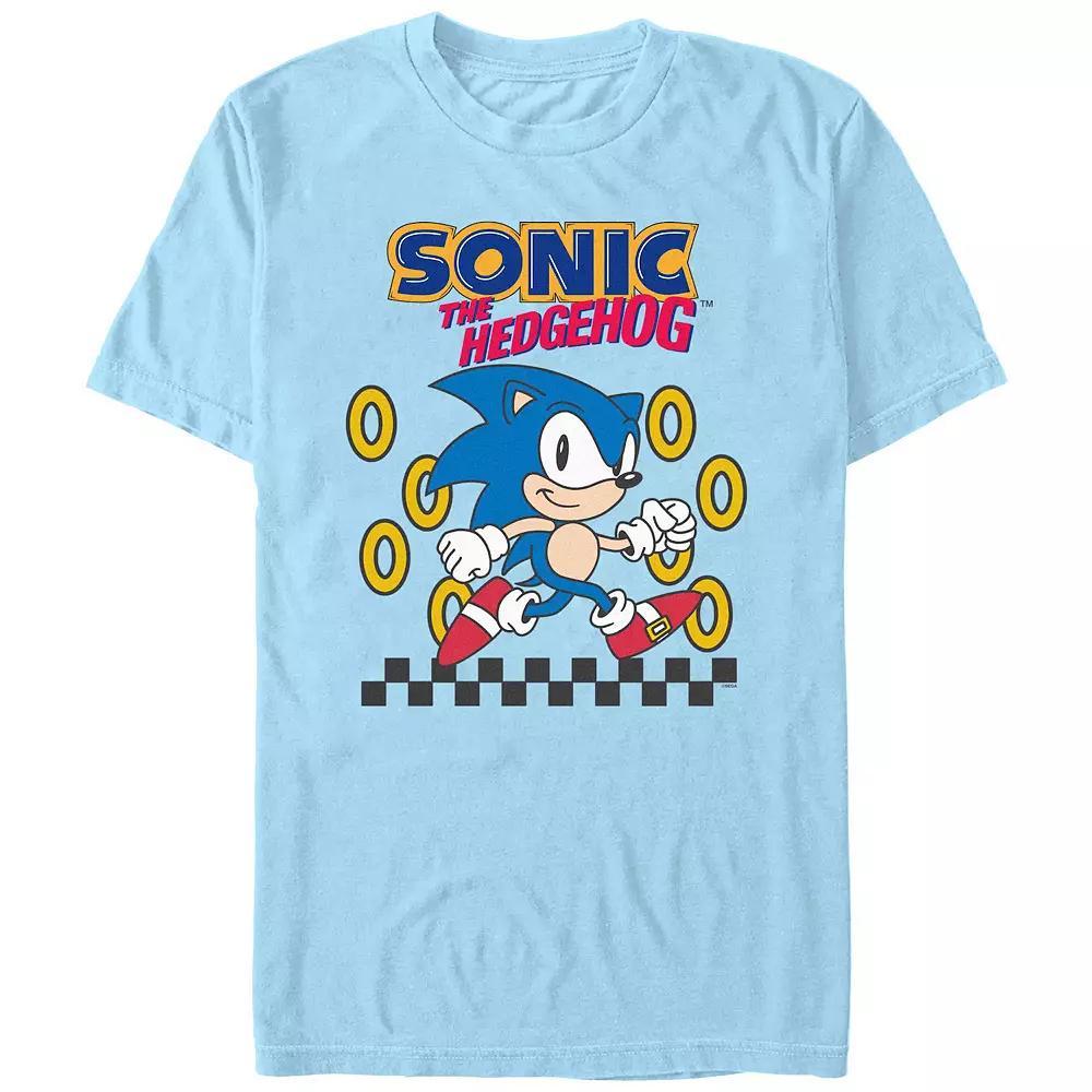 Men's Sonic The Hedgehog Graphic Tee, Size: Large, Light Blue Product Image
