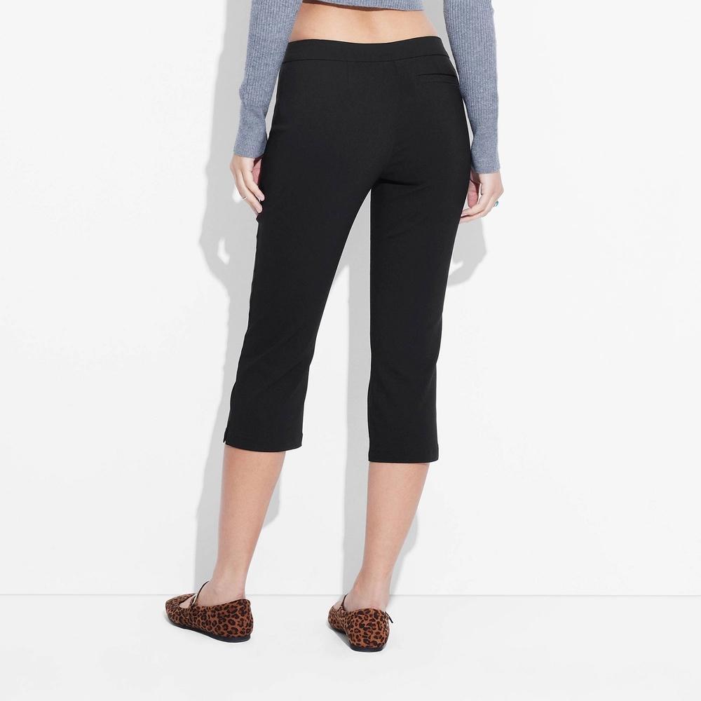 Womens Mid-Rise Capri Trousers - Wild Fable Black Product Image