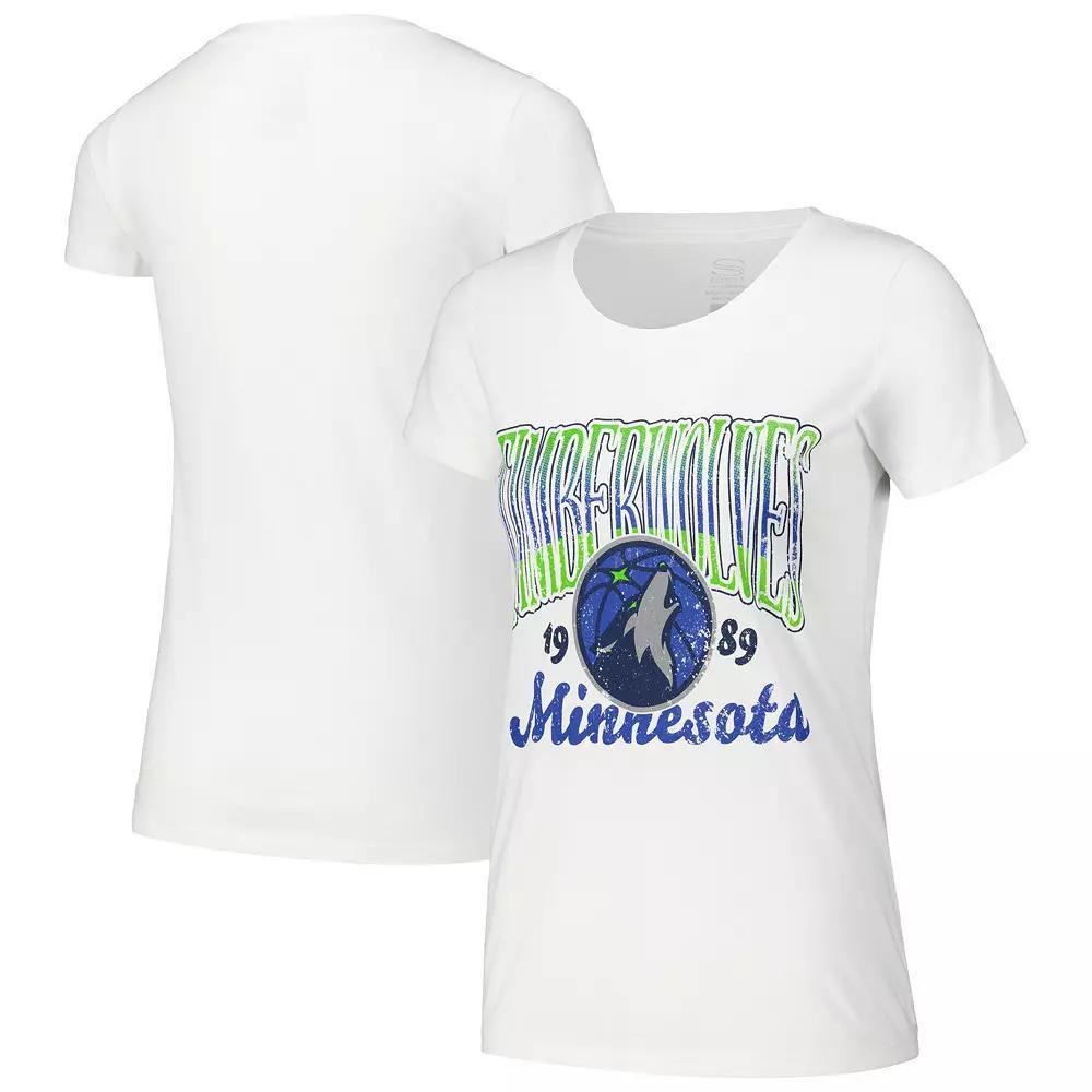 Women's Stadium Essentials White Minnesota Timberwolves Sky High T-Shirt, Size: Medium Product Image