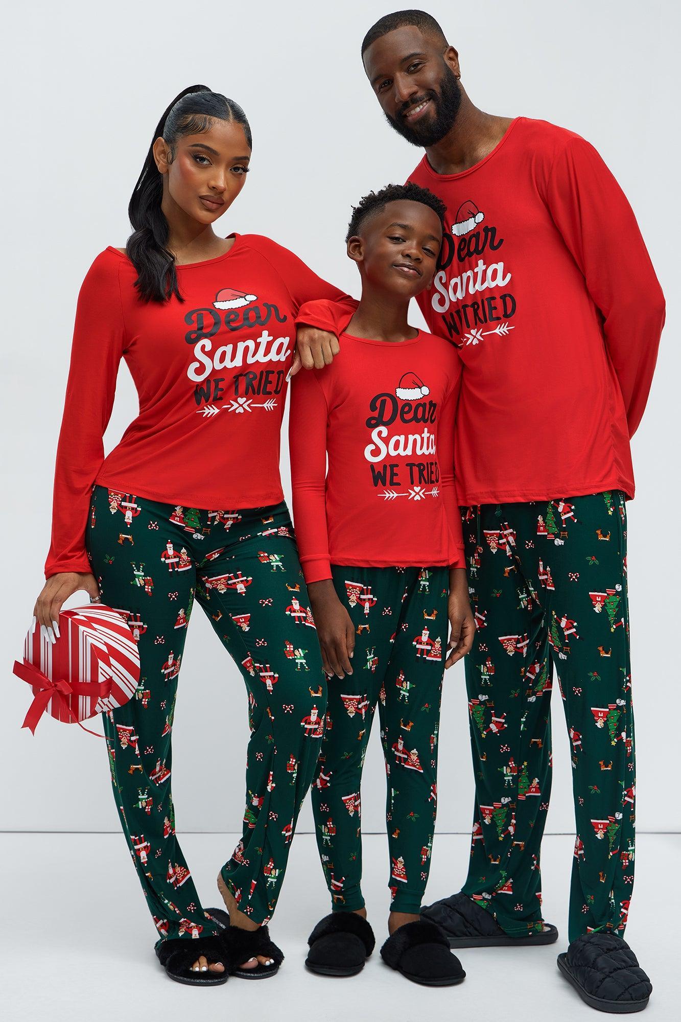 Dear Santa We Tried Holiday PJ Set - Black/combo Product Image