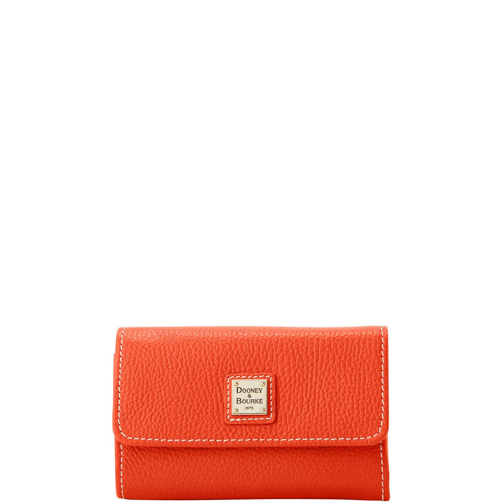 Dooney & Bourke Womens Lucca Leather Flap Wallet in Periwinkle Product Image