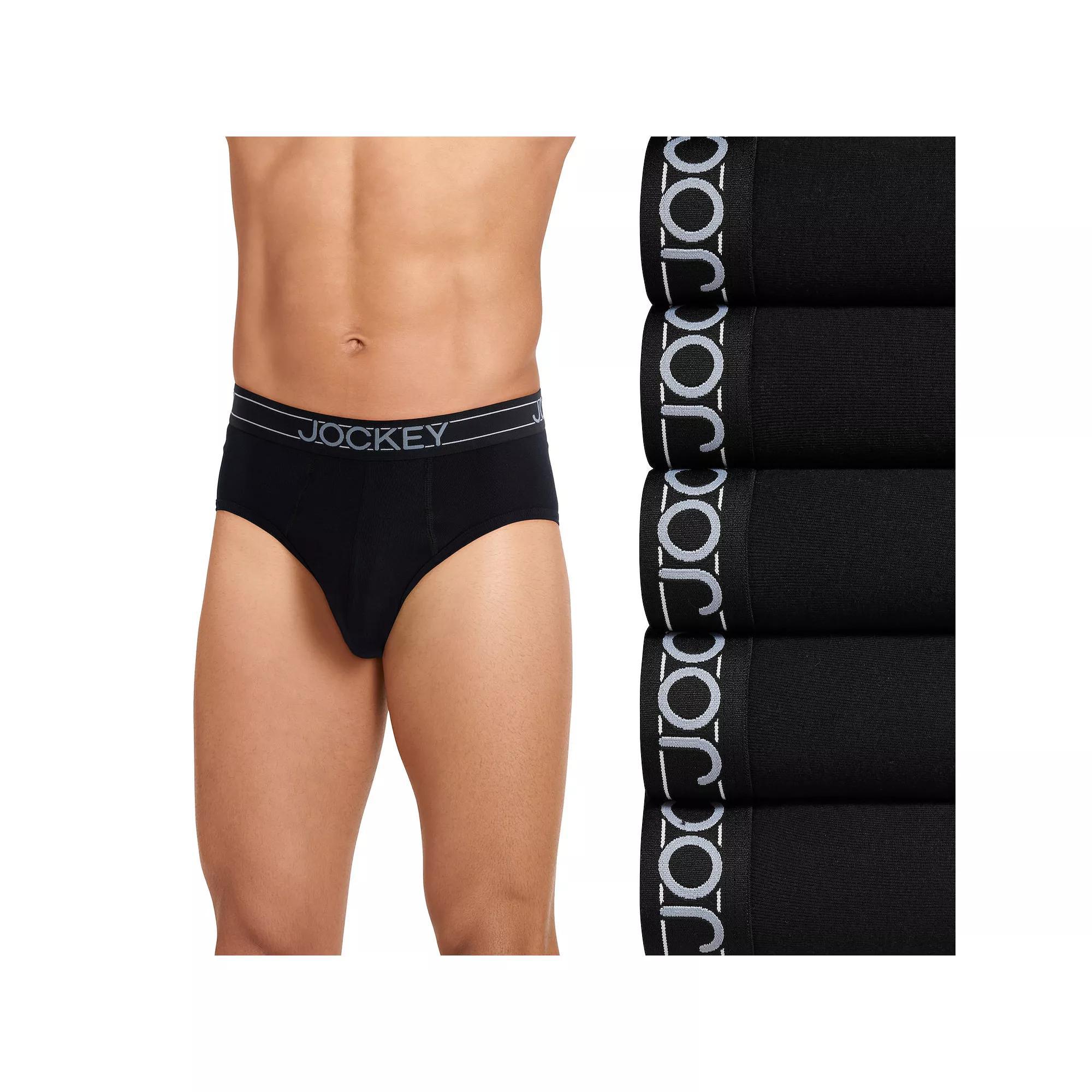 Men's Jockey® 5-Pack Cotton Blend Brief, Size: Large, Blue Red Product Image