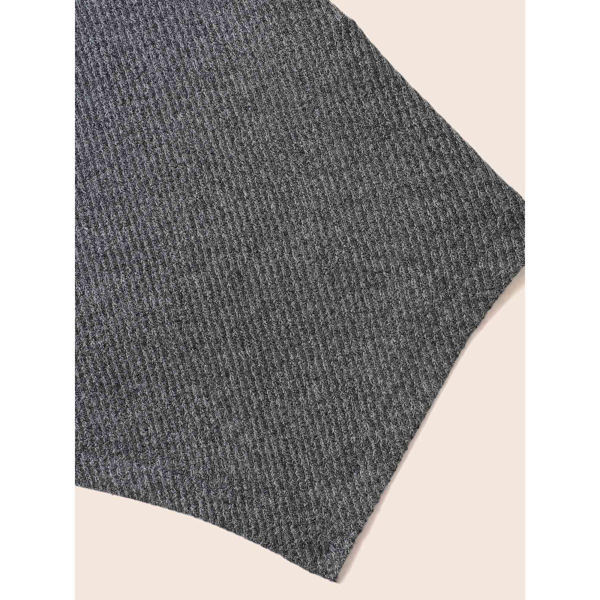 Plus Size Solid V Neck Asymmetrical Hem T-shirt DimGray Women Casual Texture V-neck Bodycon Everyday T-shirts BloomChic 22-24/3X Product Image