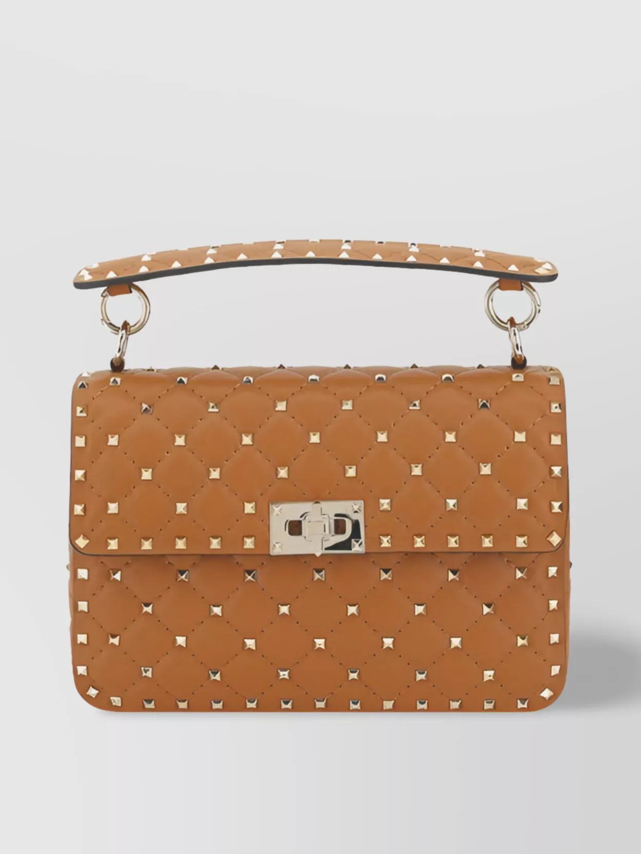 VALENTINO GARAVANI Spike Leather Quilted Shoulder Bag Product Image