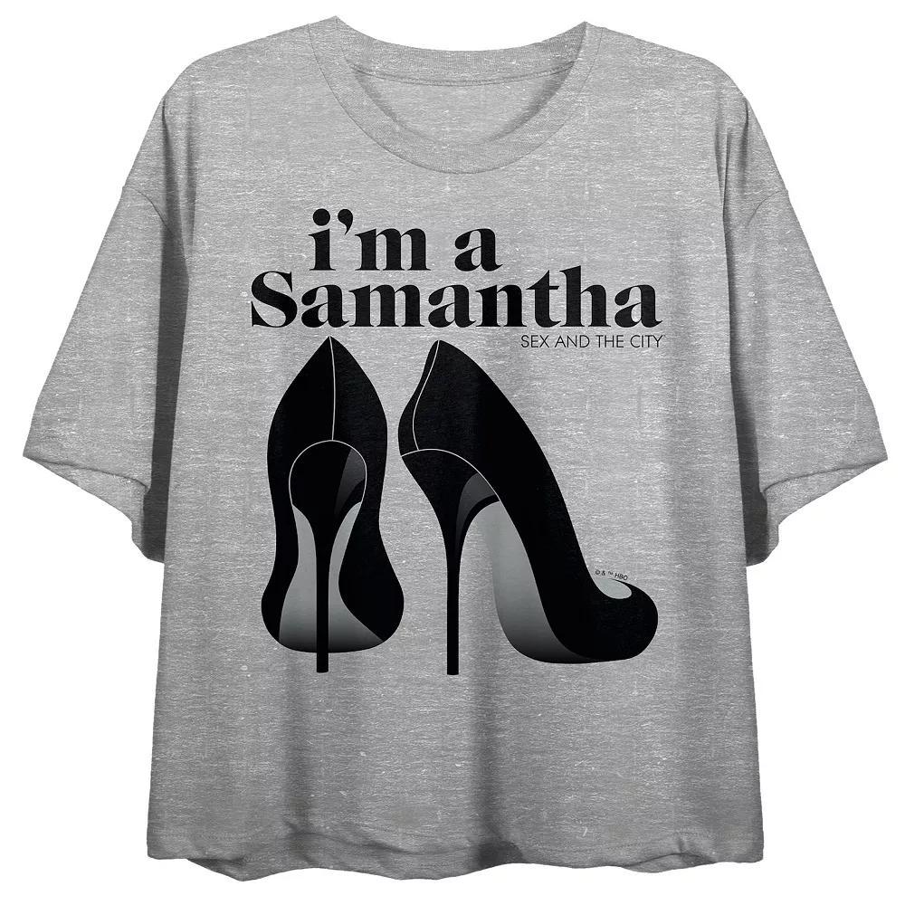 Women's Sex And The City "I'm a Samantha" Crewneck Graphic Tee, Girl's, Size: Large, Gray Product Image