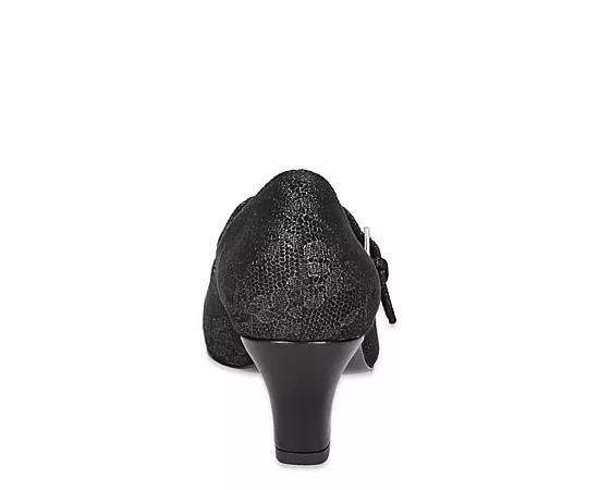 Women's Meryl by Easy Street Asymmetrical Mary Jane Pumps, Size: 6, Black Lace Product Image