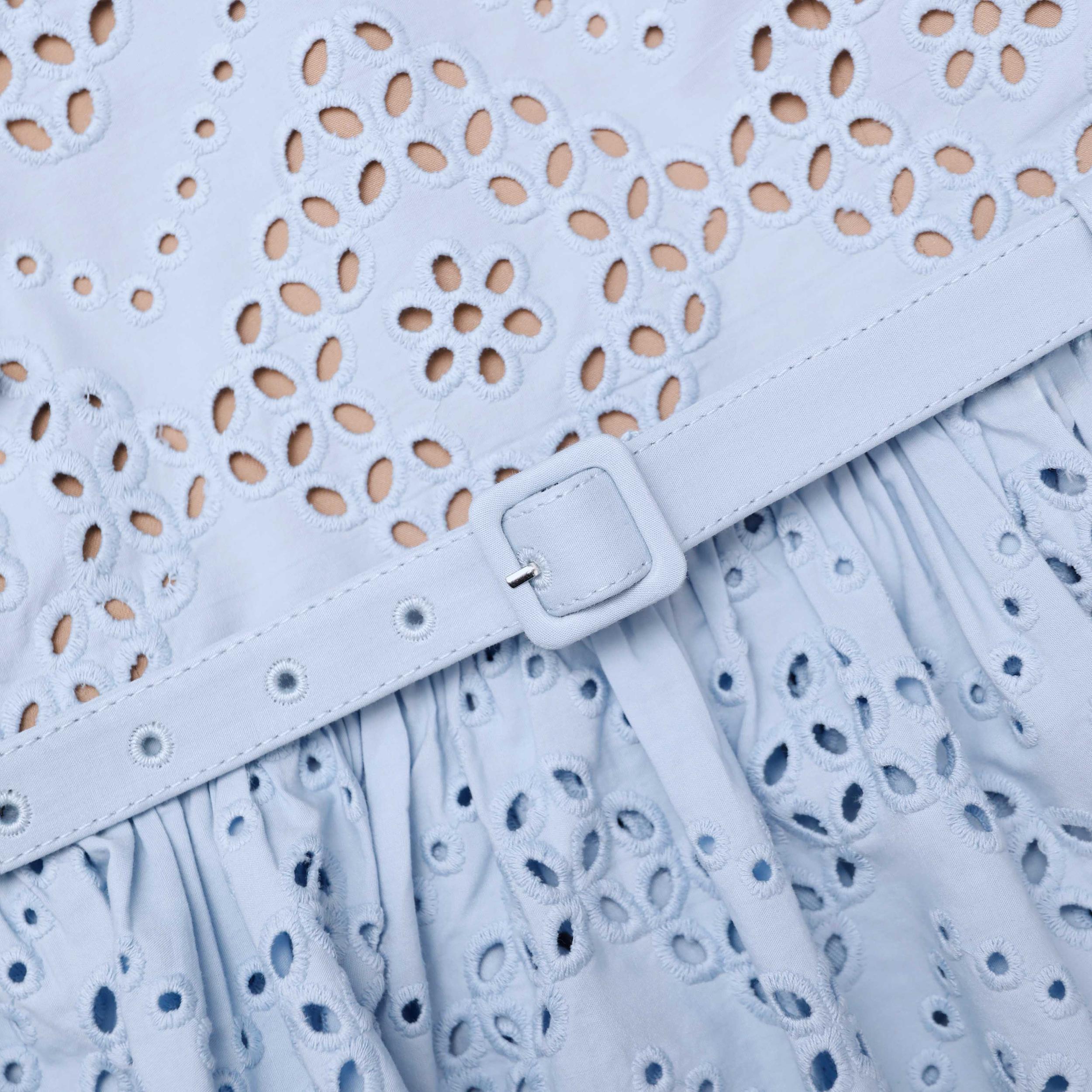 Blue Cotton Broderie Top Product Image