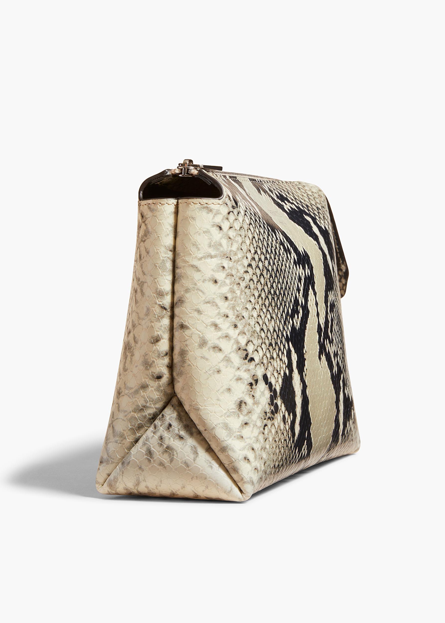 Lina Pochette in Natural Python-Embossed Leather Product Image
