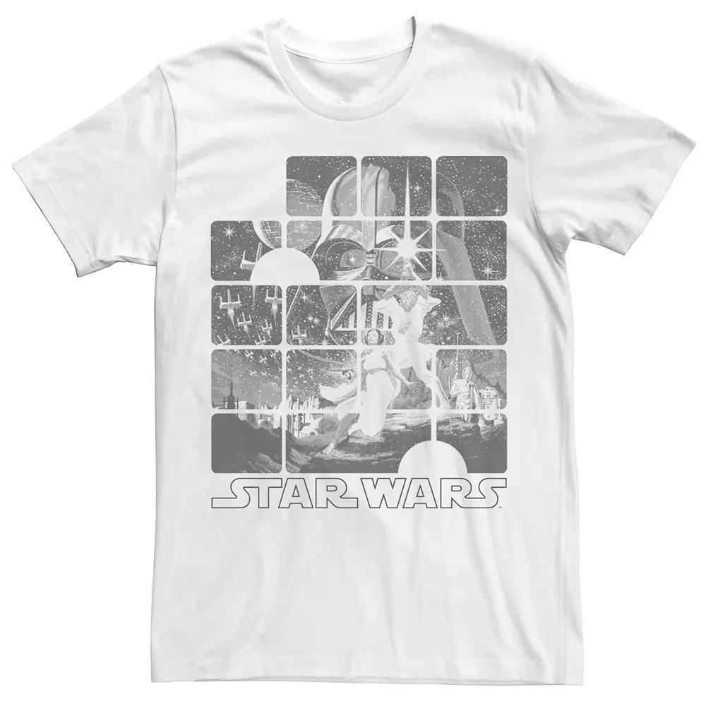 Men's Star Wars Movie Poster Split Panels Tee, Size: XXL, White Product Image