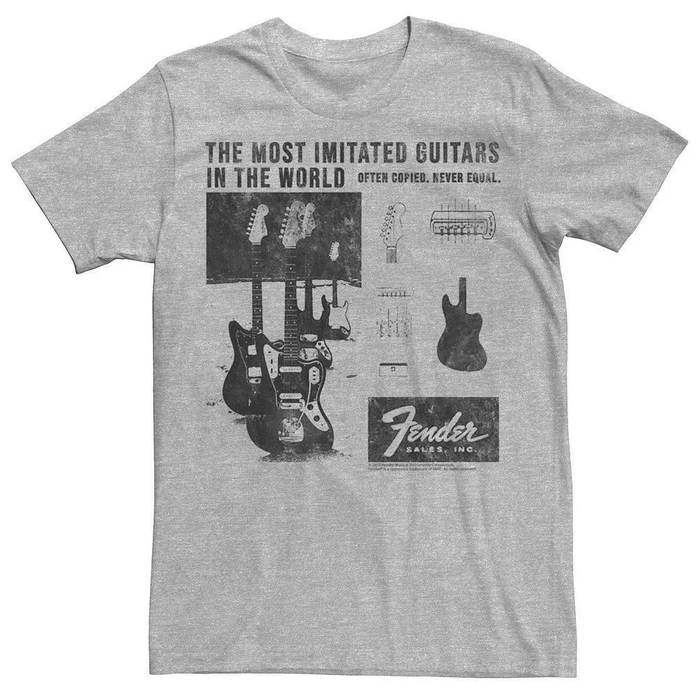Men's Fender The Most Imitated Guitars In The World Tee, Size: Medium, Athletic Grey Product Image