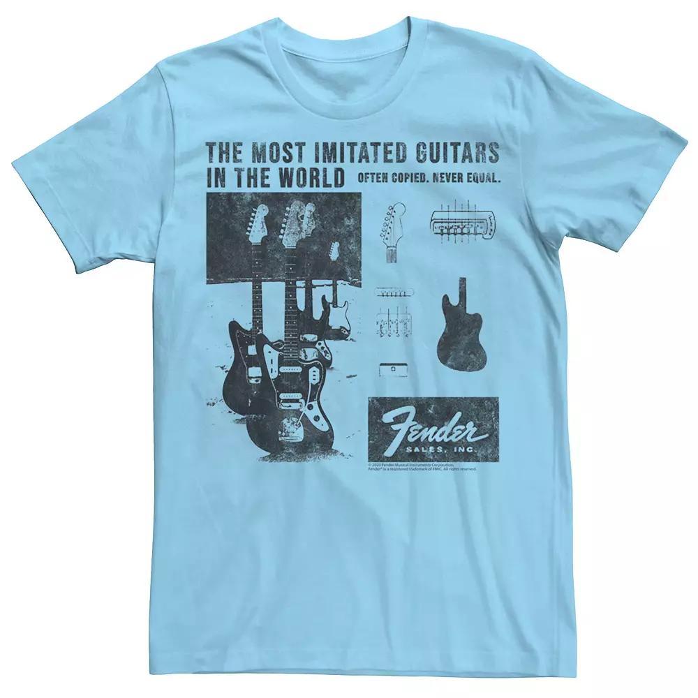 Men's Fender The Most Imitated Guitars In The World Tee, Size: Small, Light Blue Product Image