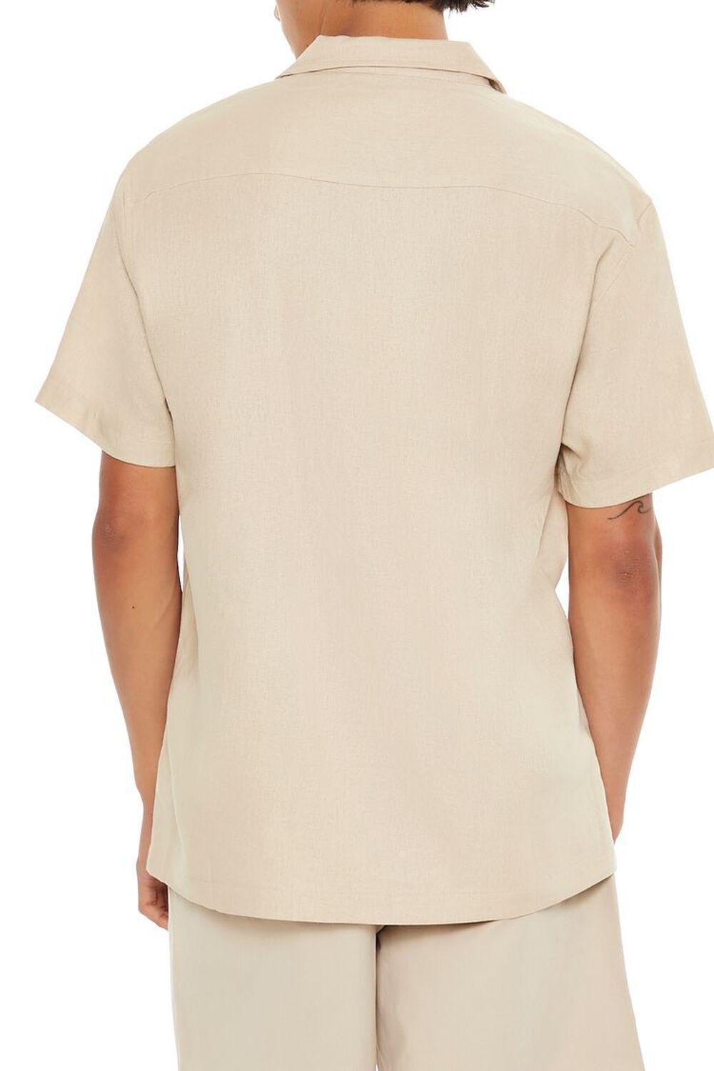 Linen-Blend Cuban-Collar Shirt | Forever 21 Product Image