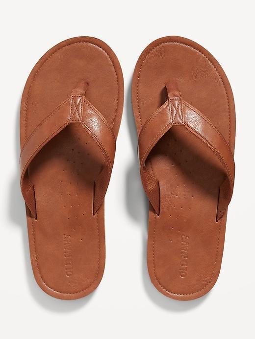 Faux-Leather Flip-Flop Sandals for Men Product Image
