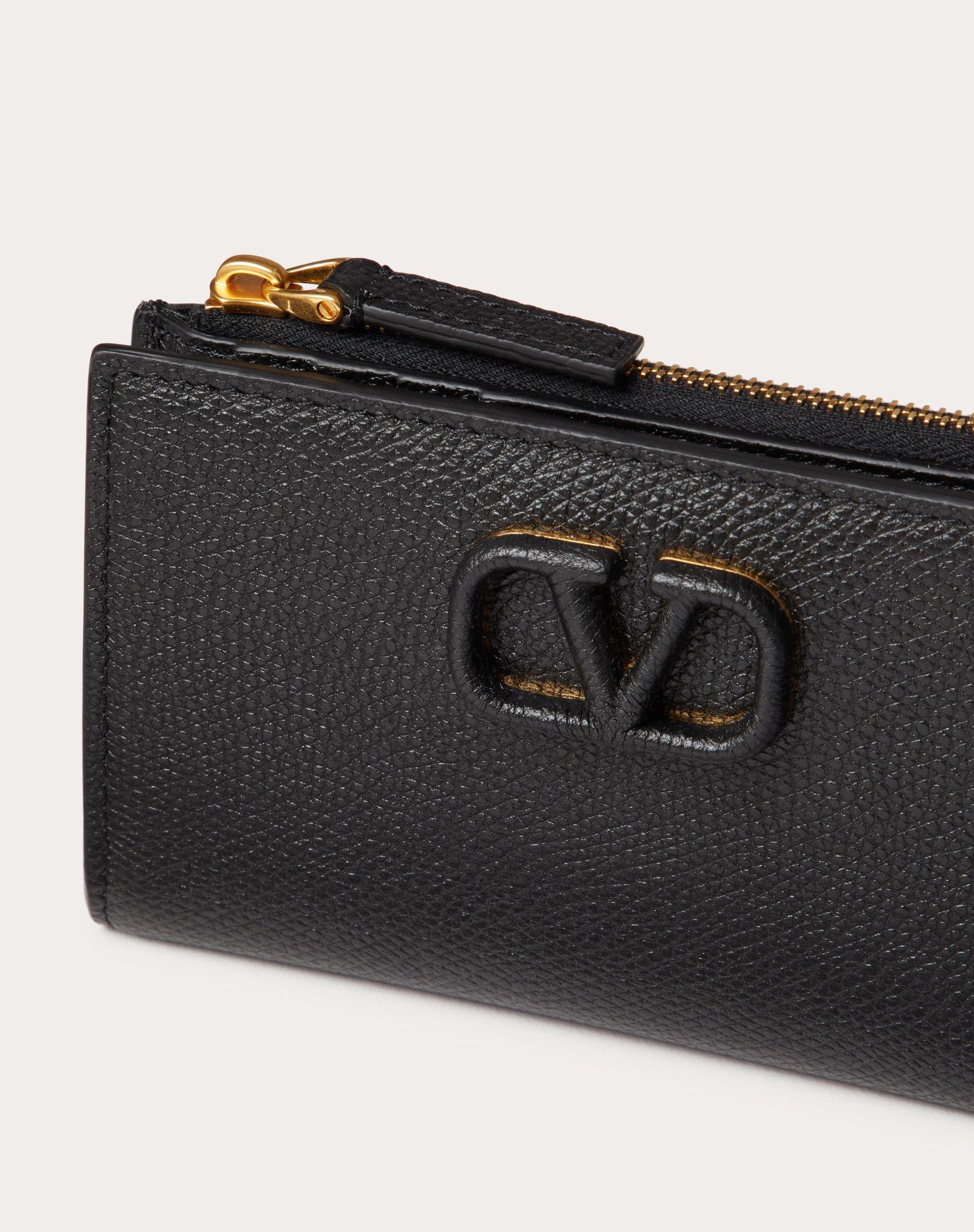Vlogo Signature Grainy Calfskin Cardholder Wth Zipper Product Image
