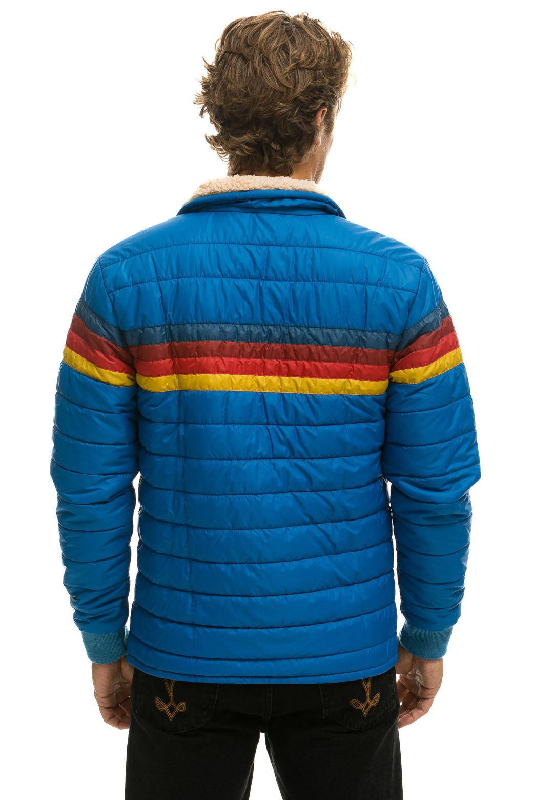 4 STRIPE RAINBOW SLEEVE JACKET  -  SNORKEL BLUE Male Product Image