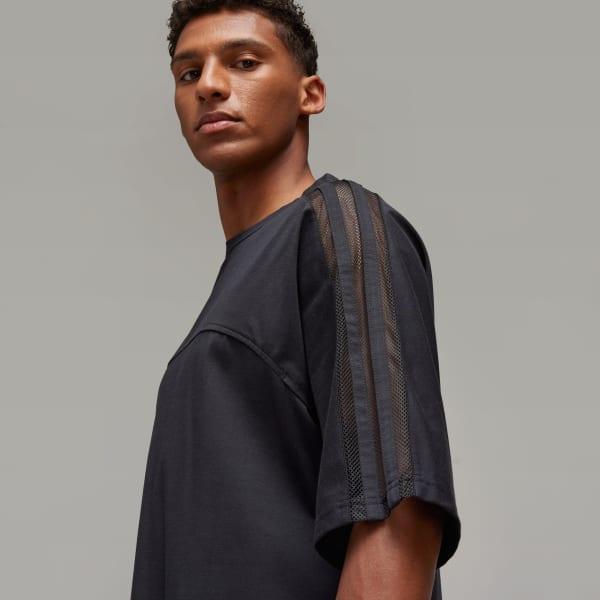 adidas Y-3 Mesh 3-Stripes Short Sleeve Tee Black L Mens Product Image