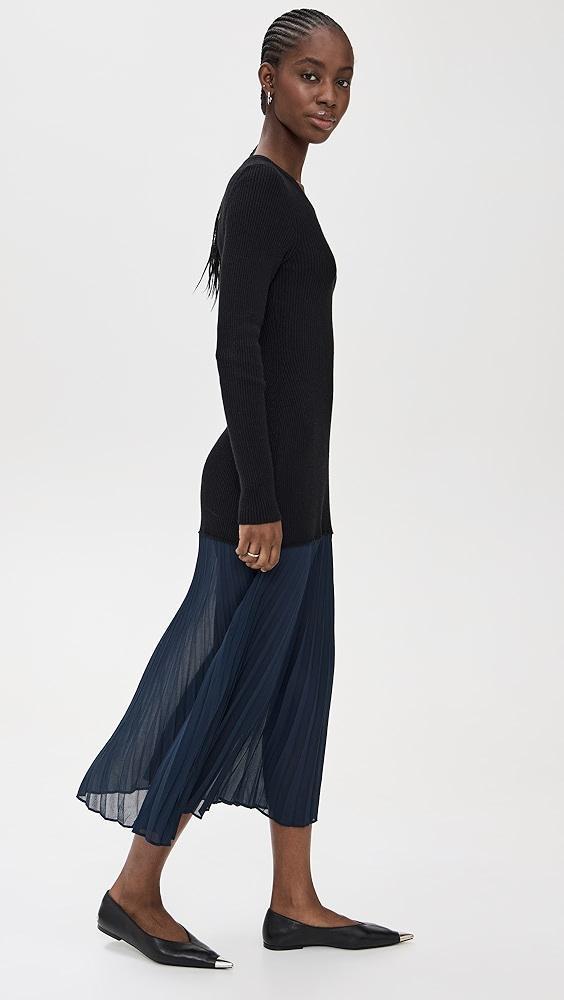 Lingua Franca Pleated Skirt Drop Waist Knit Dress | Shopbop Product Image