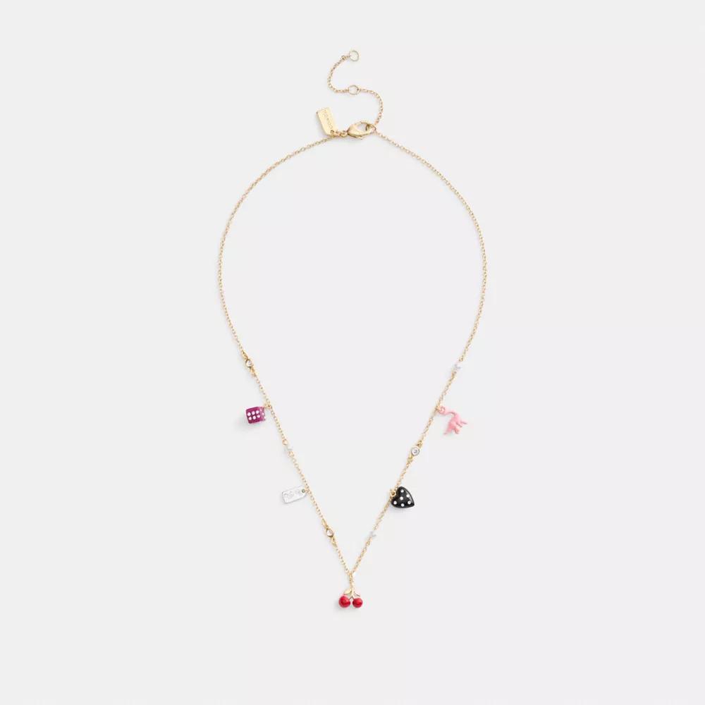 Mini Heart And Dice Charm Necklace Product Image