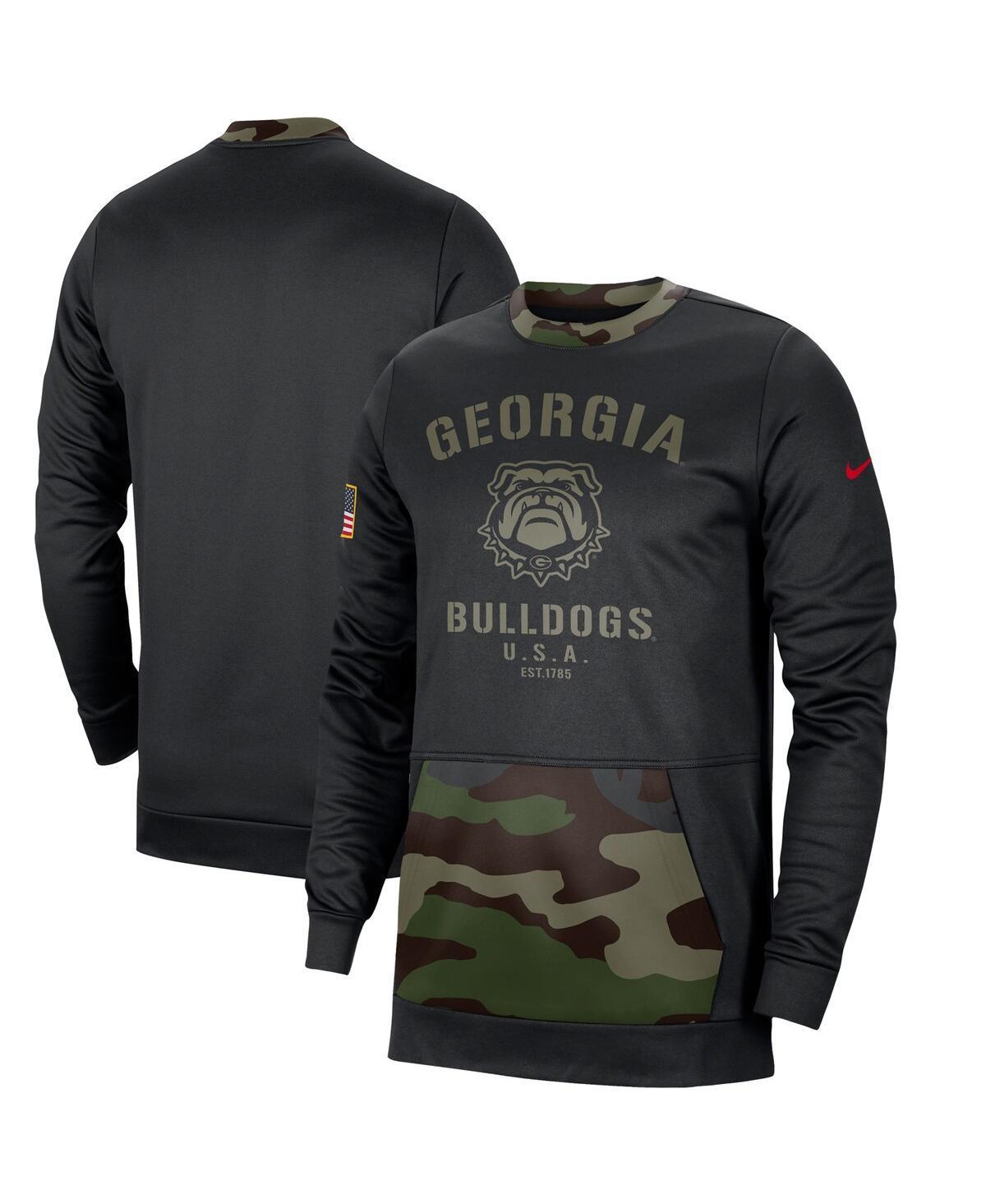 Men's Nike Black/Camo Georgia Bulldogs Military Appreciation Performance Pullover Sweatshirt, Size: Medium Product Image