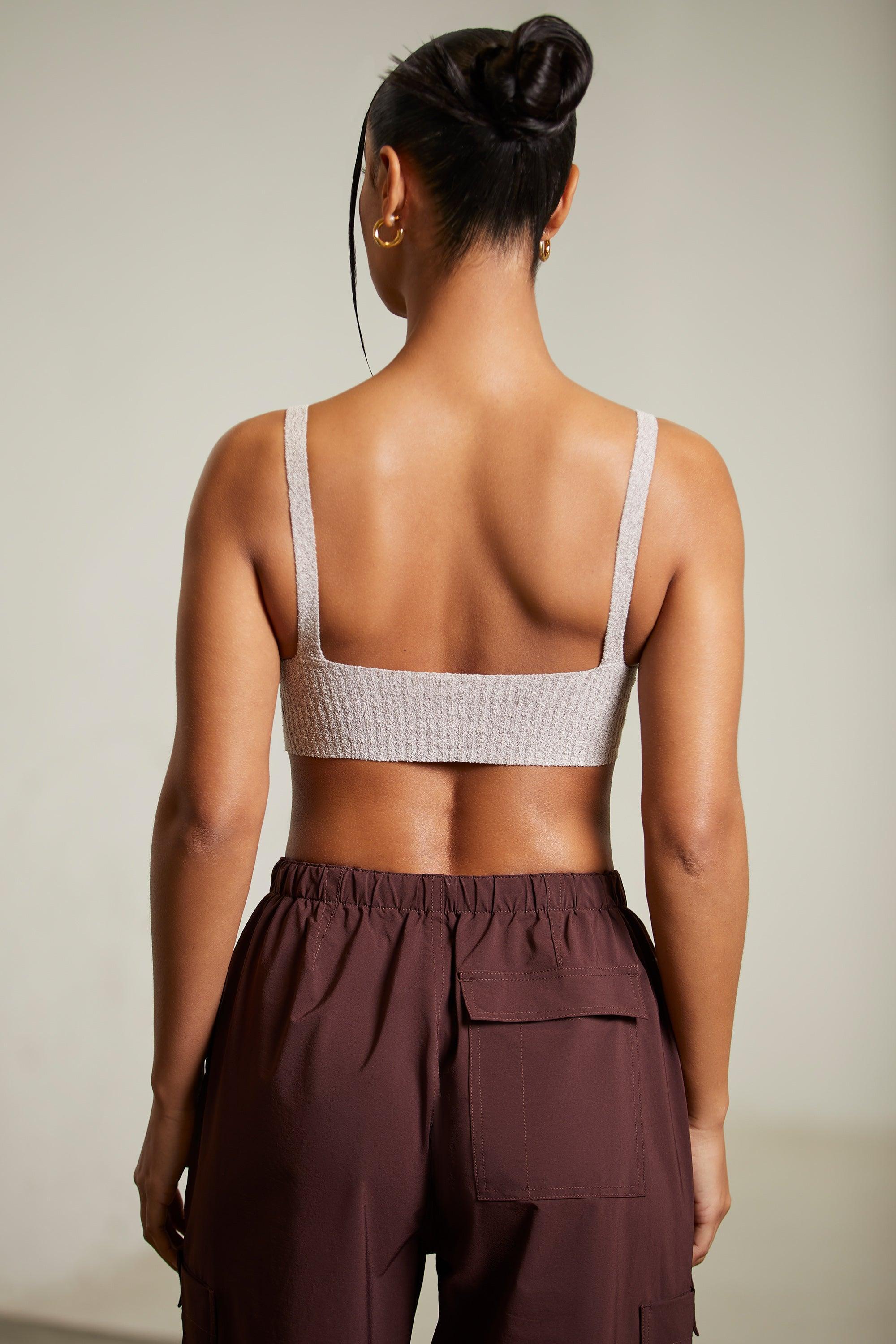 Curved Neck Crop Top in Mocha Product Image