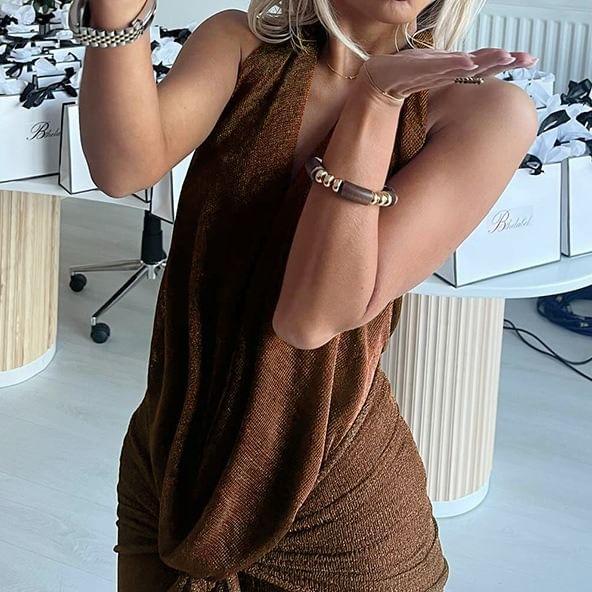 Sleeveless Plunged Plain Maxi A-Line Dress Product Image