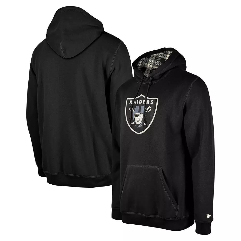 Men's New Era Black Las Vegas Raiders 3rd Down Plaid Pullover Hoodie, Size: Medium, Lvr Black Product Image