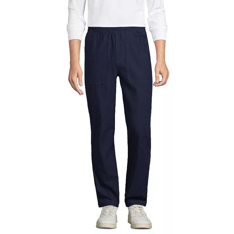 Men's Lands' End Textured Twill Hemmed Work Pants, Size: Large 32", Radiant Blue Product Image