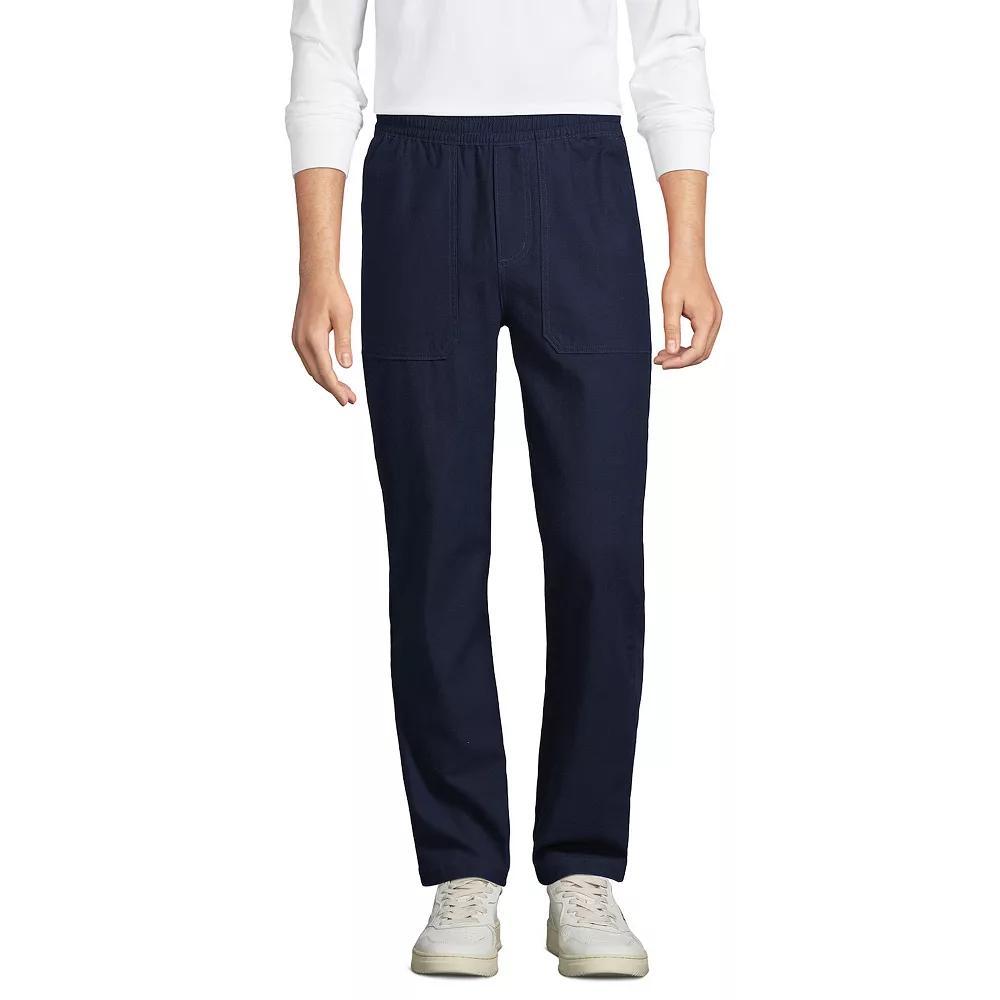 Men's Lands' End Textured Twill Hemmed Work Pants, Size: Large 32", Radiant Blue Product Image