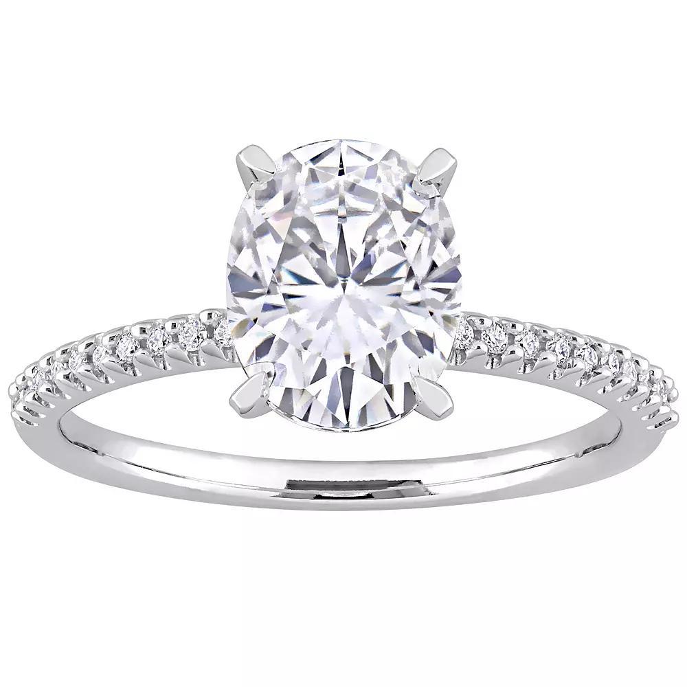 Stella Grace 14k White Gold 1/10 Carat T.W Diamond & Lab-Created White Sapphire Engagement Ring, Women's, Size: 9.50 Product Image
