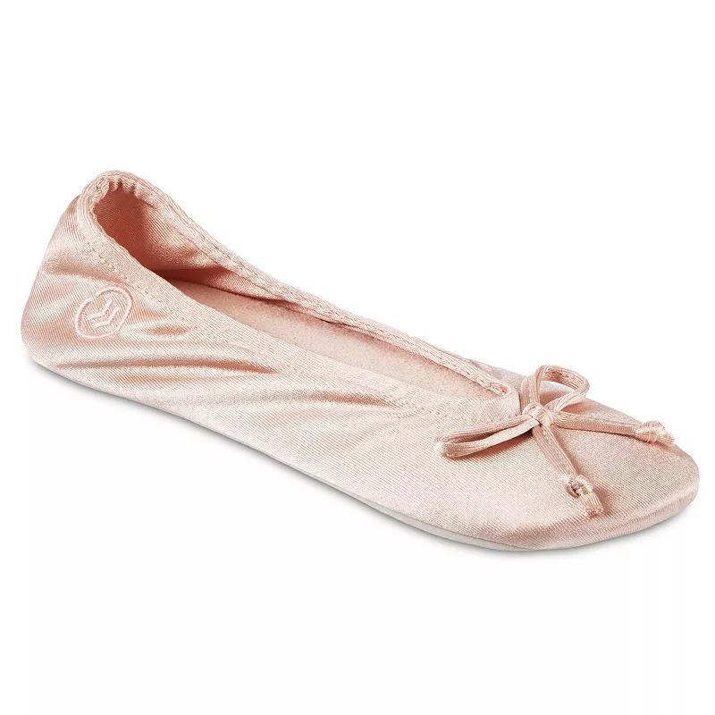 isotoner Satin Womens Ballerina Slippers Evening Brown Product Image