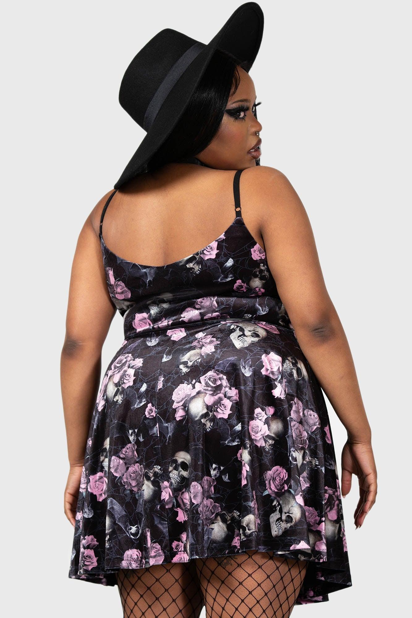 Magica Skater Dress [BLACK/PINK] [PLUS] - Resurrect Female Product Image