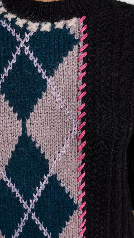 Lingua Franca Hutton Patchwork Crewneck | Shopbop Product Image