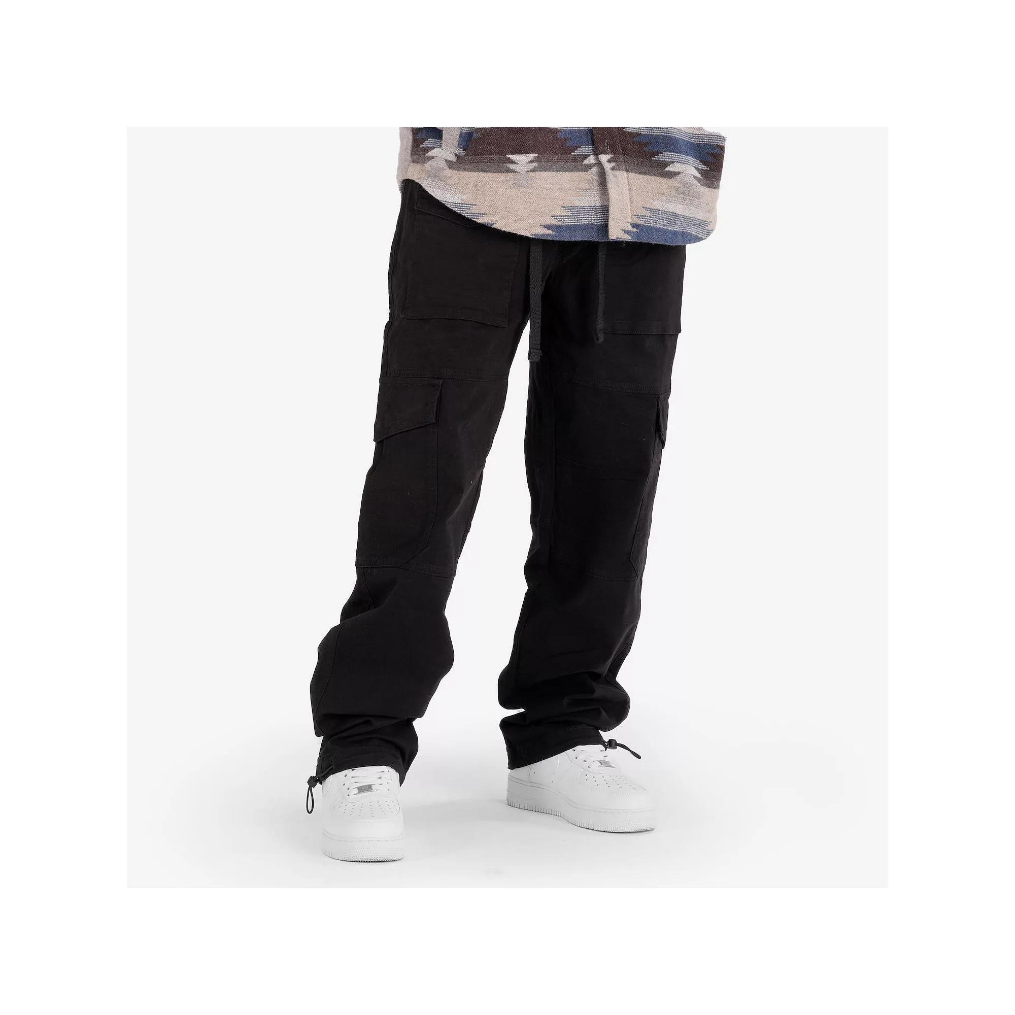 Men's Caliber Denim Co. Trench Cotton Stretch Twill Cargo Joggers, Size: 32 X 32, Black Product Image