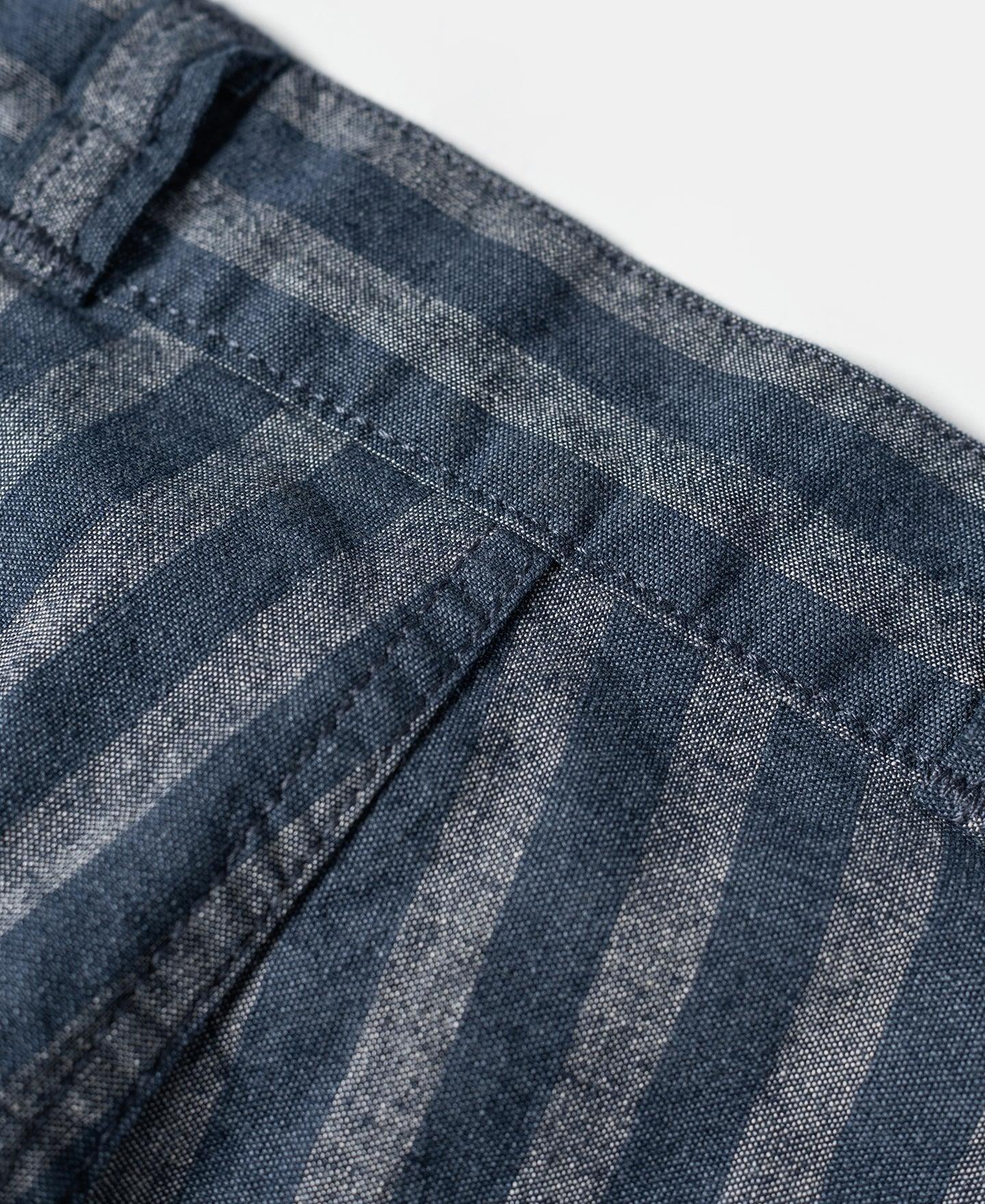 Relaxed Fit Striped Chambray Shorts Product Image