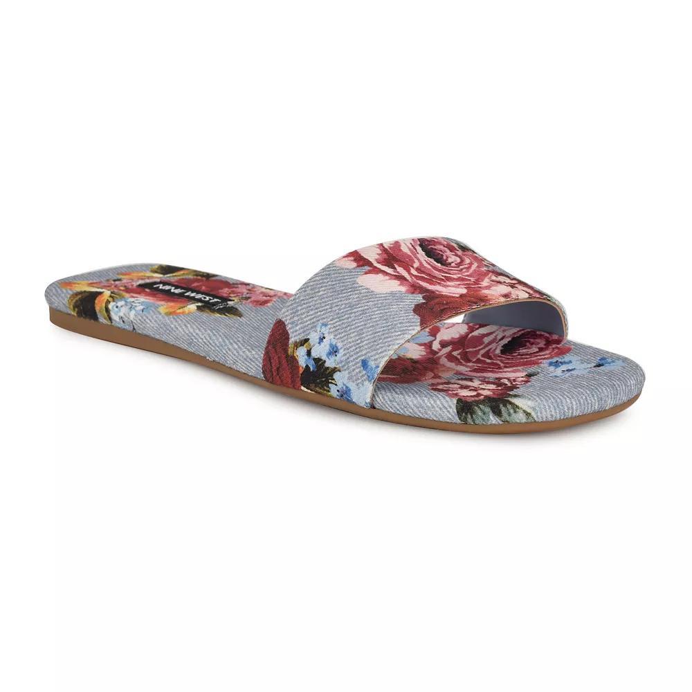 Nine West Lolipop Women's Slip-On Square Toe Flat Sandals, Size: 9, Blue Team Product Image