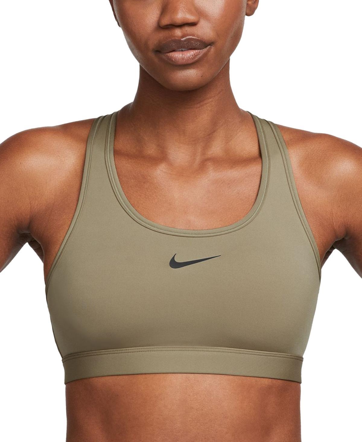 Nike Women's Swoosh Medium Support Sports Bra in White/White Size 2XL 100% Polyester/Spandex Product Image
