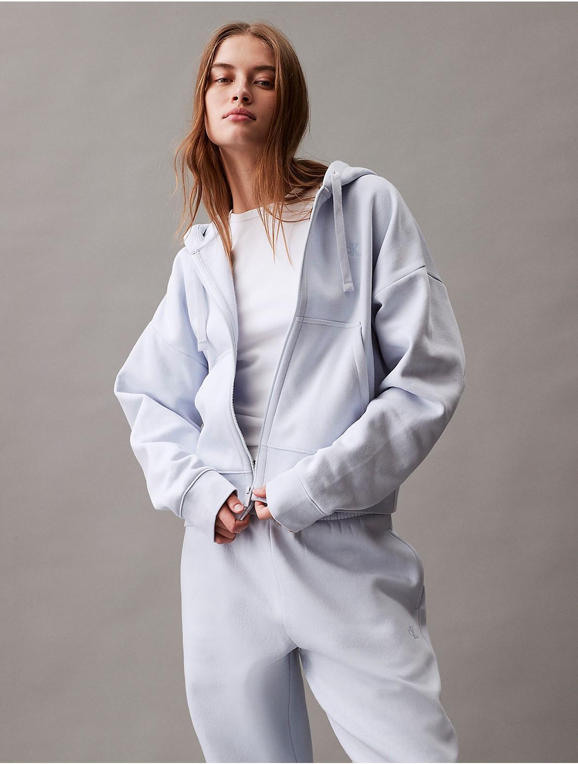 Calvin Klein Women's Archive Logo Fleece Zip Hoodie - Blue - S Product Image