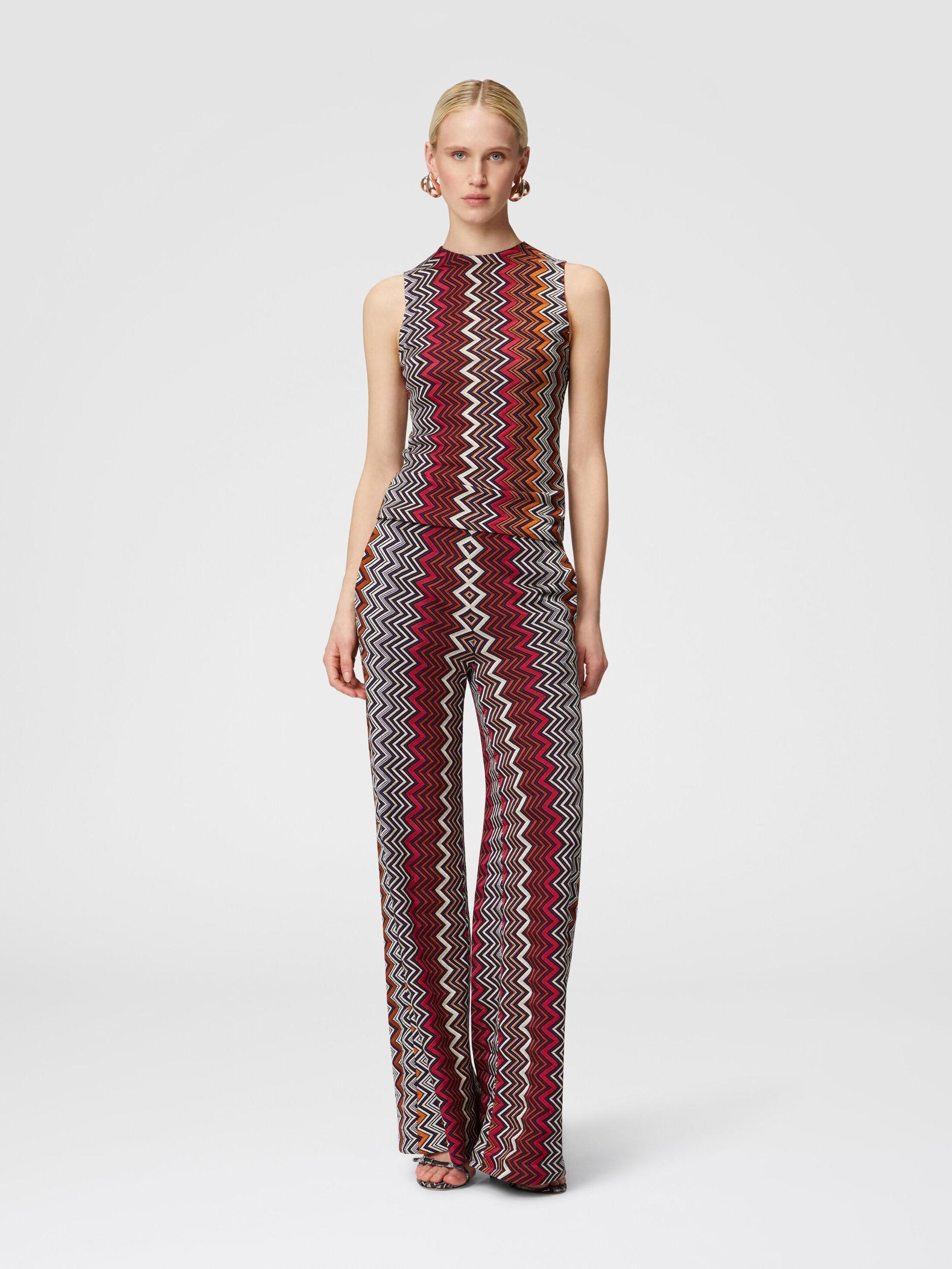 Sleeveless top in wool and zigzag viscose Product Image
