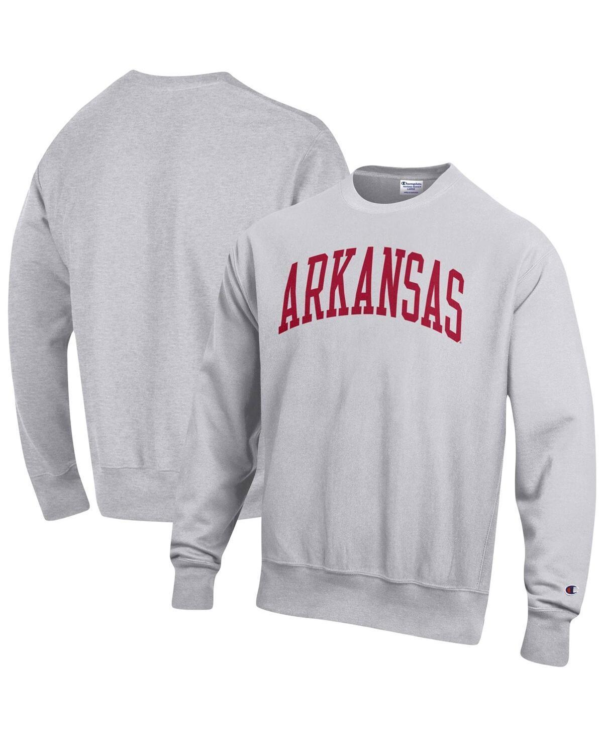 Mens Champion Ash Arkansas Razorbacks Big & Tall Reverse Weave Fleece Crewneck Pullover Sweatshirt Product Image