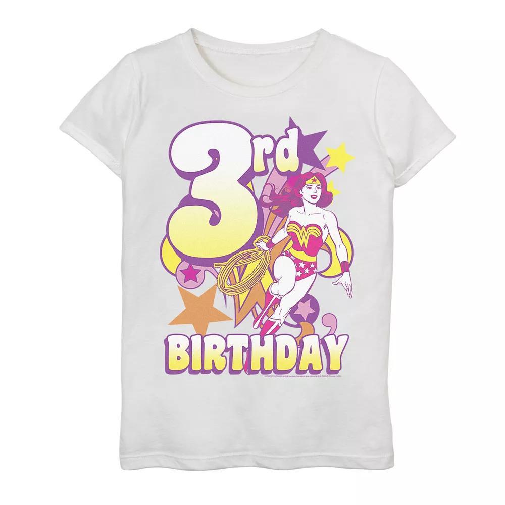 Girls 4-16 Wonder Woman 3rd Birthday Tee, Girl's, Size: XL, White Product Image