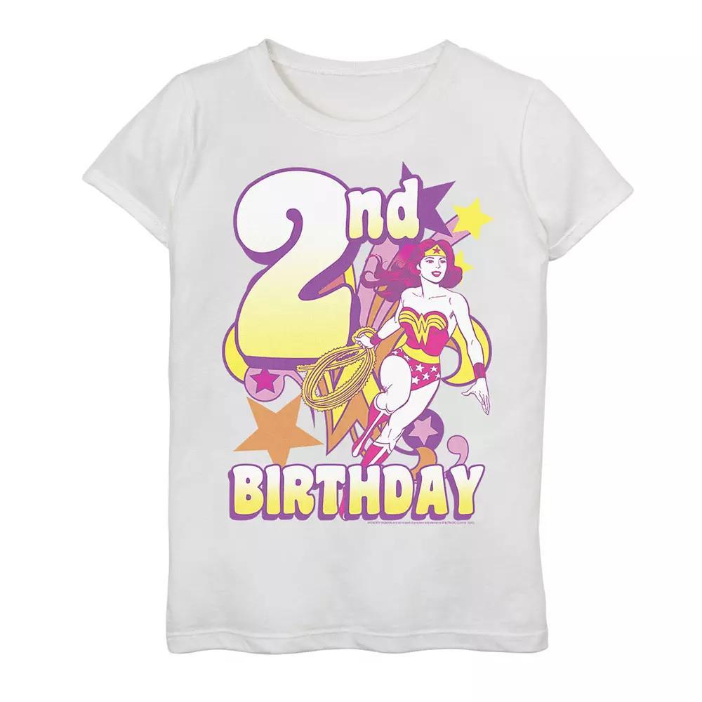 Girls 7-16 DC Comics Wonder Woman Invisible 2nd Birthday Tee, Girl's, Size: Small, White Product Image
