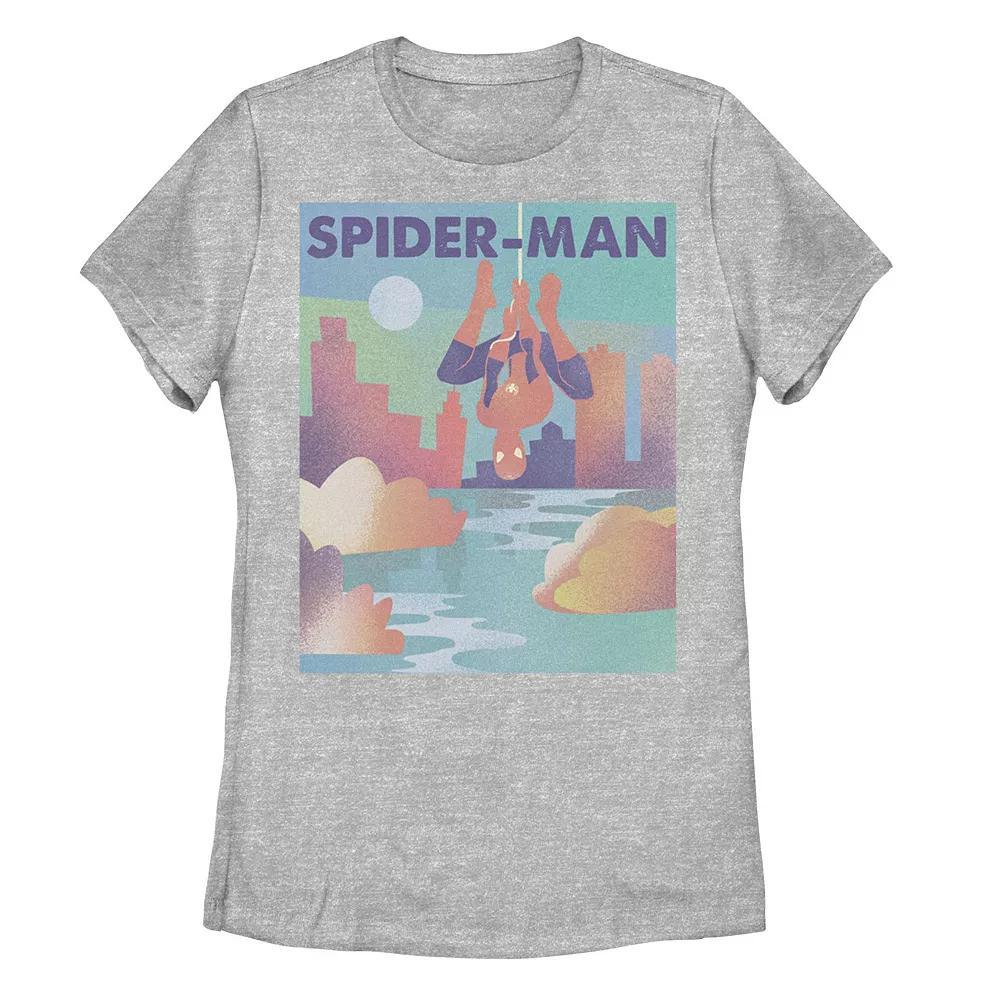 Juniors' Marvel Spider-Man City Skyline Graphic Tee, Girl's, Size: XL, Athletic Grey Product Image